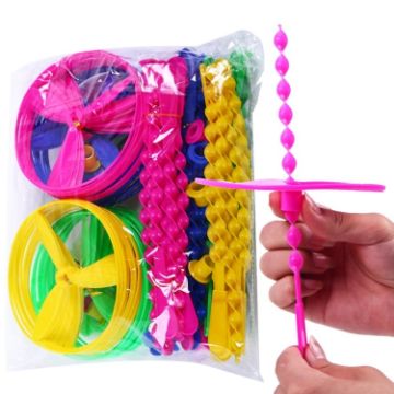 Picture of 40pcs/Pack Hand Push Flying Saucer Bamboo Dragonfly Educational Children Toy, Random Color Delivery