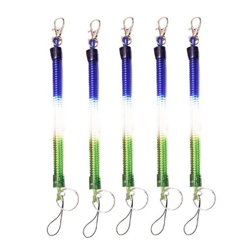 Picture of 5pcs Spring Key Rope Plastic Keychain Environmentally Friendly Elastic Chain (Colorful Random Delivery)