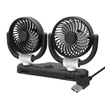 Picture of SUITU Car Foldable Cooling Fan Automobile Summer Temperature Reduction Fan, Model: Dual 5V USB Energized