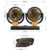 Picture of SUITU Car Foldable Cooling Fan Automobile Summer Temperature Reduction Fan, Model: Dual 24V Cigarette Lighter Energized