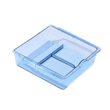 Picture of For 2023.9 Tesla Model3 Silicone Double-Layer Storage Box, Color: Blue Armrest Box