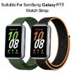 Samsung Galaxy Fit 3 Woven Nylon Loop Watch Band Grey White - 4