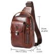 Picture of BULL CAPTAIN 122 Large-capacity Retro Cowhide Single-shoulder Crossbody Chest Bag with USB Port (Black)