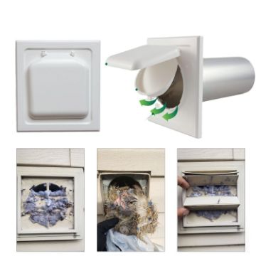 Picture of Dual Door Dryer Vent Cover No-Pest Wide Mount Exhaust Cover