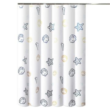 Picture of 150x200cm Sea World Polyester Shower Curtain Thickened Waterproof Bathroom Shower Curtain Cloth With Hooks