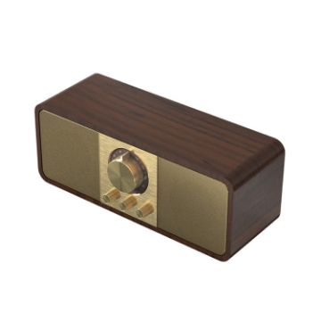 Picture of OneDer JY82 Wooden Retro Styling Wireless Speaker HIFI Classic FM Radio Support TF/U-Disk/AUX (Walnut Wood)