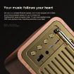 Picture of OneDer JY82 Wooden Retro Styling Wireless Speaker HIFI Classic FM Radio Support TF/U-Disk/AUX (Leather Green)
