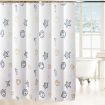 Picture of 180x180cm Sea World Polyester Shower Curtain Thickened Waterproof Bathroom Shower Curtain Cloth With Hooks