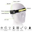 Picture of Fluorescent Belt Sensor Headlight Outdoor Running and Cycling Head Torch (White+Yellow Light)