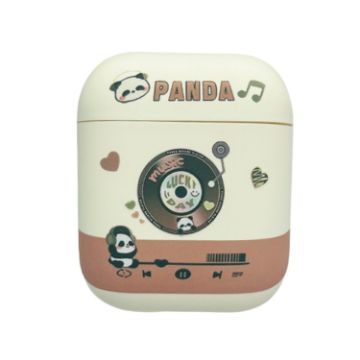 Picture of For AirPods 2/1 Panda Records Pattern Earbuds Box Frosted TPU Case (White)