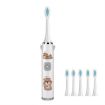 Picture of USB Charging Fully Automatic Ultrasonic Cartoon Children Electric Toothbrush, Color: White with 6 Heads