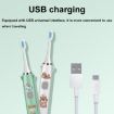 Picture of USB Charging Fully Automatic Ultrasonic Cartoon Children Electric Toothbrush, Color: Pink with 1 Head