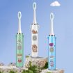 Picture of USB Charging Fully Automatic Ultrasonic Cartoon Children Electric Toothbrush, Color: Pink with 1 Head