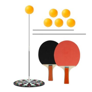 Picture of Table Tennis Training Equipment Household Childrens Sparring Coaching Base With Wood Bats, Specs: 6 Balls+3 Poles