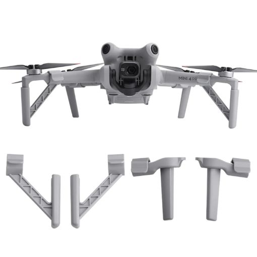 Gray DJI Mini 4 Pro Drone BRDRC Landing Gear Leg - Increased Height - 1