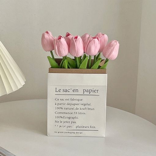 10 In 1 Tulip Bouquet Home Decoration - Pink - 1