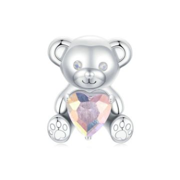 Picture of S925 Sterling Silver Valentine Day Cute Bear DIY Beads