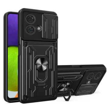 Motorola Edge 40 Neo 5G Sliding Camshield TPU+PC Phone Case with Card Slot - 1