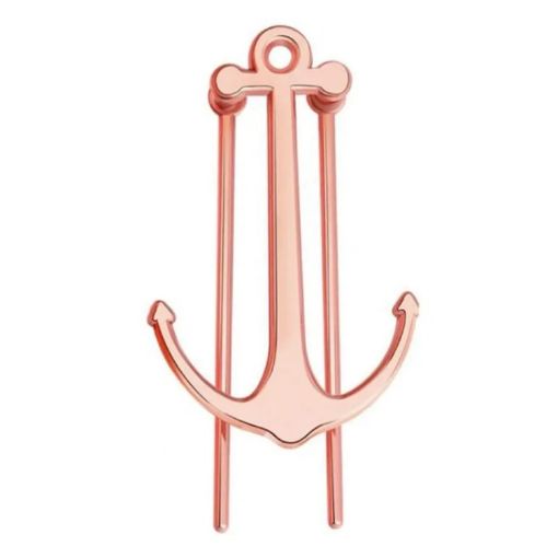 Picture of Personalized Metal Anchor Bookmark Cubic Book Page Clip Reading Aid Stationery For Students (Rose Gold)