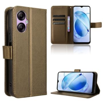 Brown Diamond Texture Leather Phone Case for BLU G53 - 1