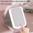 Picture of Multifunctional LED Light Cosmetic Mirror Cosmetic Bag Jewelry and Cosmetics Storage Box (Pink)