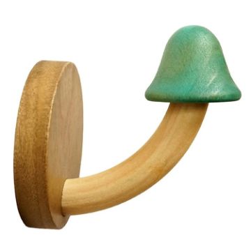 Picture of Wooden Mushroom Shape Punch-Free Coat Hook Home Decoration Storage Hook, Color: Blue Tip