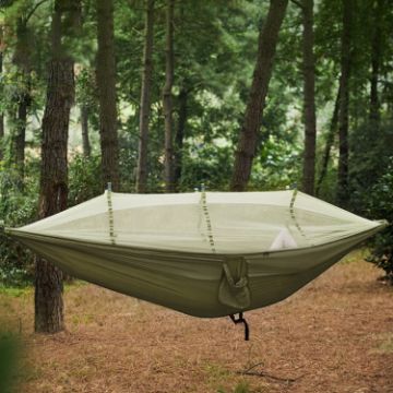 Picture of Outdoor Park Leisure Hammock Wild Camping Thickened Hammock With Mosquito Nets (Army Green)