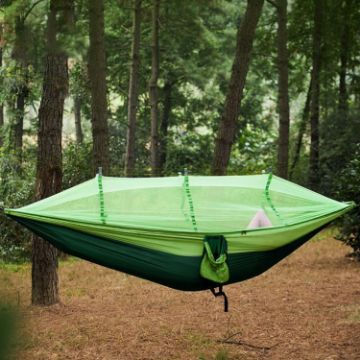 Picture of Outdoor Park Leisure Hammock Wild Camping Thickened Hammock With Mosquito Nets (Dark Green)