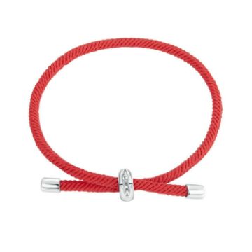 Picture of S925 Sterling Silver Platinum-plated Adjustable Basic Braided Bracelet (SCB268-RD)