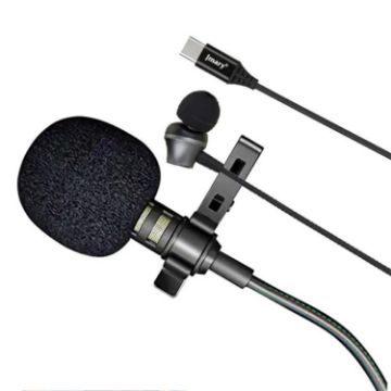 Picture of JMARY MC-R6 Lavalier Type-C Port Wired Microphone With In-ear Earphone, Length: 3m