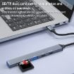 Picture of ADS-807 PD100 6 in 1 Type-C to PD100W + USB3.0 + USB2.0 + SD/TF HUB Docking Station (Space Grey)