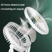 Picture of Rotatable LED Night Light Desktop Folding Fan Portable Silent Wall Fan, Size: Charging Model (White)