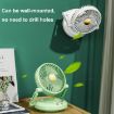 Picture of Rotatable LED Night Light Desktop Folding Fan Portable Silent Wall Fan, Size: Charging Model (White)