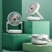 Picture of Rotatable LED Night Light Desktop Folding Fan Portable Silent Wall Fan, Size: Charging Model (Green)