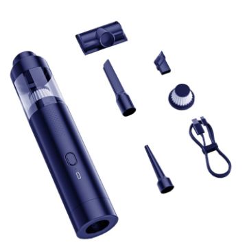 Picture of SUITU ST-6676 7pcs/Set Cordless Vehicle Vacuum Cleaner Home And Car Brushless Cylinder Blower (Blue And Gray)