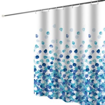 Picture of 100x200cm Home Thickened Waterproof Shower Curtain Polyester Fabric Bathroom Curtain (Blue Petal)