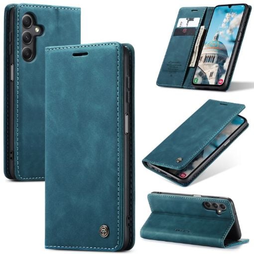 Samsung Galaxy A15 5G CaseMe 013 Blue Leather Phone Case - 1