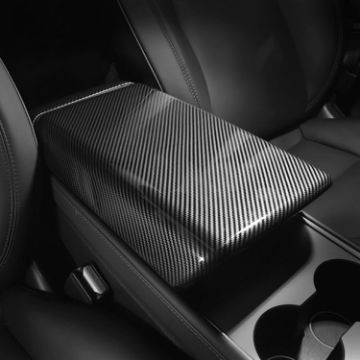 Picture of For Tesla Model 3/Y Car Center Console Armrest Box Carbon Fiber Pattern Protective Cover