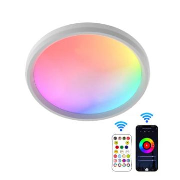Picture of WiFi Bluetooth 2.4G Remote Control LED Ceiling Light, Voltage: EU Standard 220V-240V (RGBCW White)