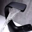Black Basin Waterfall Faucet - Hot & Cold All-Copper - Bathroom Sanitary Ware - 5