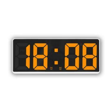 Picture of LED Bedside Alarm Clock Battery Plug-In Dual-Purpose Clock (Orange)