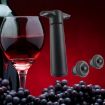 Picture of Red Wine Vacuum Pump Freshener Silicone Wine Stopper Set, Specification:Black Pump Three-piece Box
