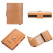 Picture of Baellerry RFID Anti-Theft Automatic Pop-Up Card Wallet Buckle Metal Aluminum Shell Card Holder (Yellow Brown)