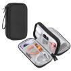 Picture of HAWEEL Electronic Organizer Double Layers Storage Bag for Cables, Charger, Power Bank, Phones, Earphones (Black)
