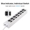 Picture of 7 Ports USB Hub 2.0 USB Splitter High Speed 480Mbps with ON/OFF Switch/7 LEDs (Black)