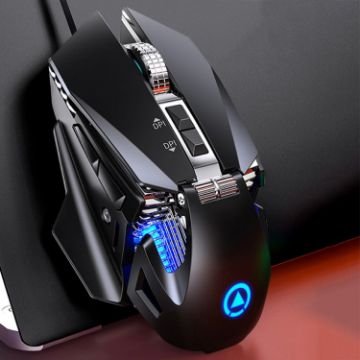 Picture of YINDIAO G10 7200DPI 7-modes Adjustable 7-keys RGB Light Wired Metal Mechanical Hard Core Macro Mouse, Style: Audio Version (Black)