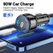 Picture of 90W Super Fast Charging USB-C Car Charger Dual PD 30W+QC3.0 Charging Station (Black)