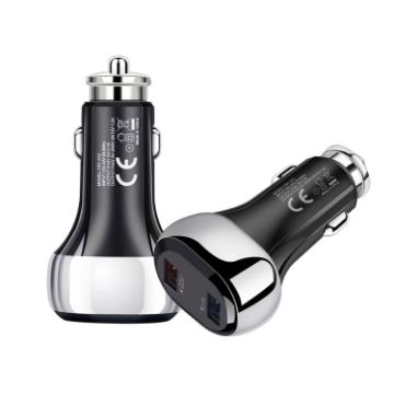 Picture of YSY-312 18W Portable QC3.0 Dual USB Mobile Phones and Tablet PCs Universal Car Charger (Black)