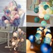 Picture of 3M 20 LED Cotton Ball Light String Holiday Wedding Christmas Party Fairy Lights Outdoor Garland Decoration EU Plug (Macaron)