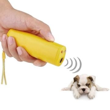 Picture of LED Flashlight Ultrasonic Dog Repeller Portable Dog Trainer, Colour: Single-headed Yellow (Colorful Package)